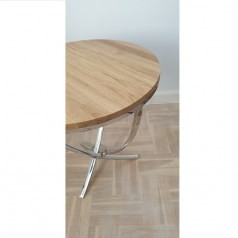 Stolik z drewnianym blatem śr. 60 cm